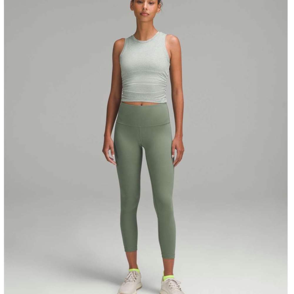 Lululemon Wunder Train High-Rise Ribbed Tight 25" Grey Eucalyptus